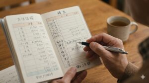 60代から始める新NISAと資産運用を考えるノートとペン